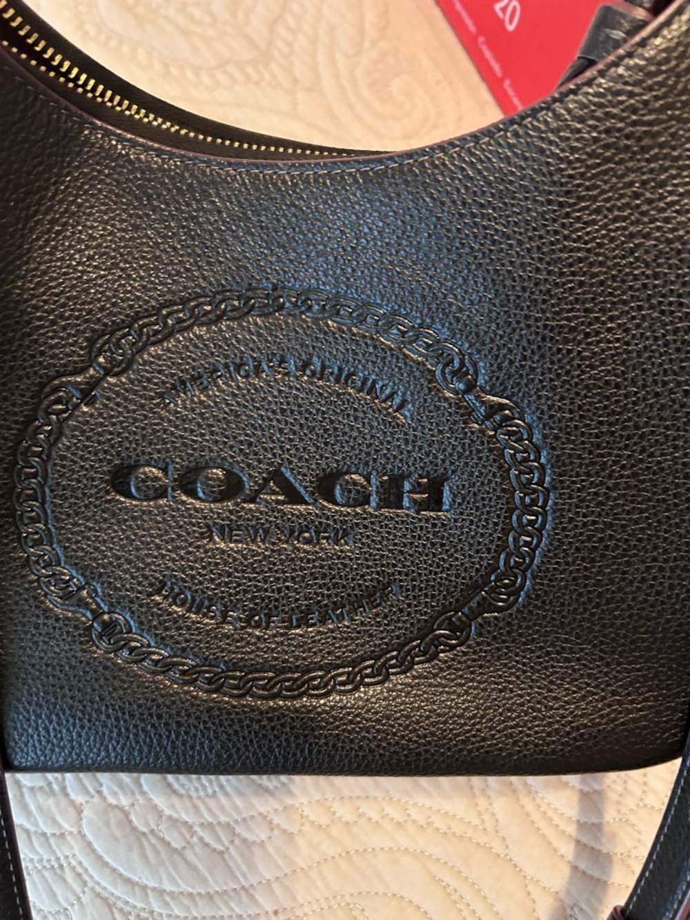 Coach Black Pebbled Leather Messenger Bag